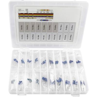 TRU COMPONENTS 418714 Metaalfilmweerstand assortiment Axiaal bedraad 0.25 W 1 % 390 stuk(s)