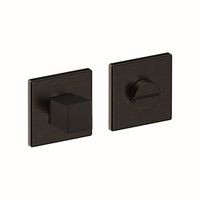 Hardbrass WC-garnituur Shuffle vierkant dun 4mm - zwart