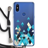 Gekleurde driehoekjes blauw: Xiaomi Mi Mix 3 Transparant Hoesje met koord