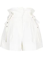 3.1 Phillip Lim short en lin mélangé à taille froncée - Blanc - thumbnail