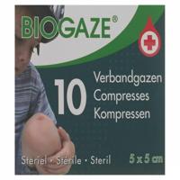 Biogaze 10 Verbandgazen 5 x 5 cm