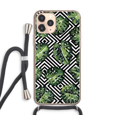 Geometrische jungle: iPhone 11 Pro Transparant Hoesje met koord