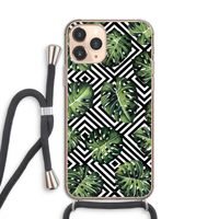 Geometrische jungle: iPhone 11 Pro Transparant Hoesje met koord