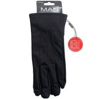 Touchscreen handschoenen lederlook zwart voor heren - thumbnail