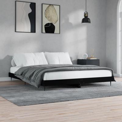 Bedframe zonder matras 160x200 cm spaanplaat zwart