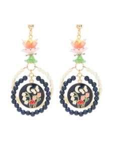 Amir Slama enamelled-mushroom beaded earrings - Multicolore