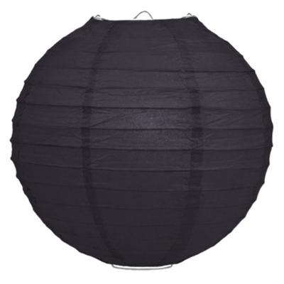 Luxe bol feest lampion - zwart - dia 35 cm - papier