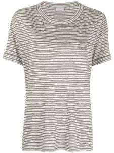 Brunello Cucinelli t-shirt rayé à manches courtes - Gris