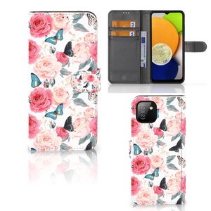 Samsung Galaxy A03 Hoesje Butterfly Roses