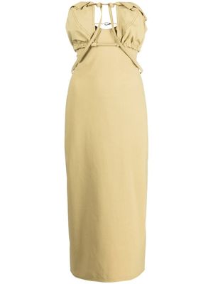 Jacquemus robe-bustier à découpe - Vert
