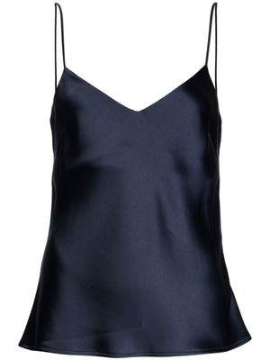 Galvan London haut en satin à bretelles fines - Bleu