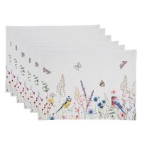 HAES DECO - Set van 6 Placemats - 48x33 cm - 100% Katoen - So Floral