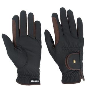 Roeckl Malta grip handschoen zwart/bruin maat:8.5