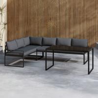 Nohr Loungeset 'Jenalee' Met hoekbank en hoge tafel, kleur Zwart
