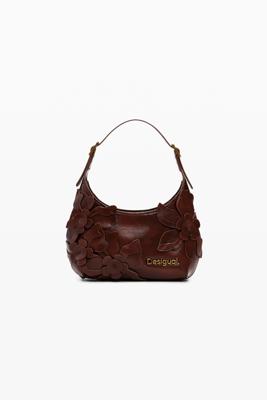 Glanzende mini bloemen tas - BROWN - U