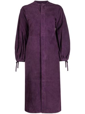 PAULA robe mi-longue à manches bouffantes - Violet