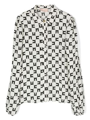 Elisabetta Franchi La Mia Bambina chemise à imprimé monogrammé - Tons neutres