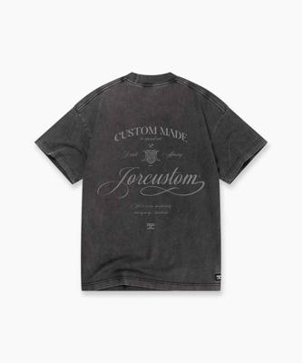 Jorcustom Handscript Loose Fit T-Shirt Heren Donkergrijs - Maat S - Kleur: Donkergrijs | Soccerfanshop