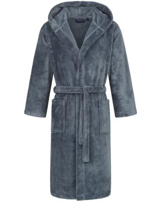 Morgenstern Morgenstern herenbadjas met capuchon Claas Blauw Maat XL