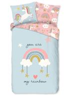 Good Morning Kinderdekbedovertrek "eenhoren en regenbogen" - Multi - (140x200/220 cm) - Katoen