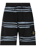 Supreme x Stone Island short à rayures - Noir - thumbnail