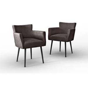 NADUVI Collection Set van 2 eetkamerstoelen Billie linnen