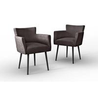 NADUVI Collection Set van 2 eetkamerstoelen Billie linnen
