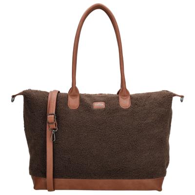 Charm London Fluffy Teddy Laptoptas Buckingham 15.6&apos;&apos; Donker Bruin