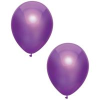 Feest ballonnen - metallic paars - 50x stuks - 30 cm - verjaardag versiering