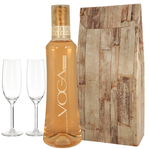 Luxe fles Voga Prosecco Rosé + champagne glazen