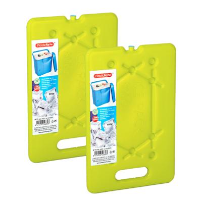 Platte dunne Koelelementen 800 gram - 2x - 30 x 20 x 1.5 cm - groen - Voor koelbox en koeltas
