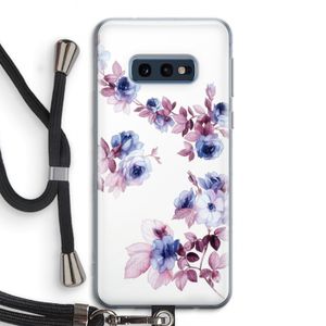 Waterverf bloemen: Samsung Galaxy S10e Transparant Hoesje met koord