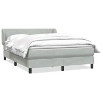 Boxspring met matras fluweel lichtgrijs 160x210 cm
