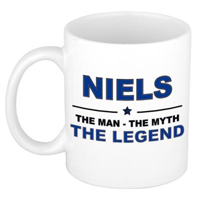 Niels cadeau mok - man myth legend - naam koffiemok - 300 ml - collega - vaderdag