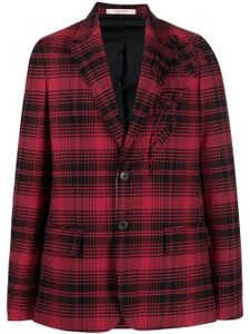 Valentino Garavani blazer boutonné à carreaux - Rouge