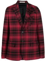 Valentino Garavani blazer boutonné à carreaux - Rouge