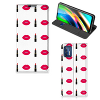 Motorola Moto G9 Plus Hoesje met Magneet Lipstick Kiss