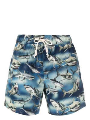 Palm Angels short de bain à imprimé graphique - Bleu
