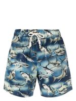 Palm Angels short de bain à imprimé graphique - Bleu