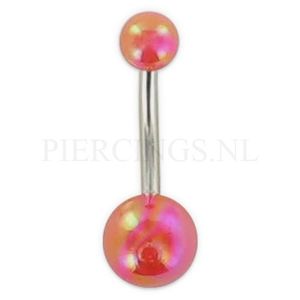 Navelpiercing acryl parelmoer rood