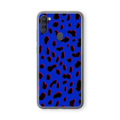 Blue Leopard: Samsung Galaxy A11 Transparant Hoesje