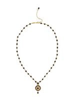 Dolce & Gabbana collier à pendentif en or jaune 18ct orné de saphir noir et de jade