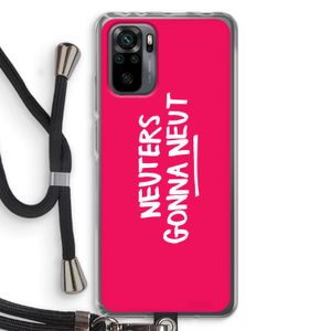 Neuters (roze): Xiaomi Redmi Note 10 Pro Transparant Hoesje met koord