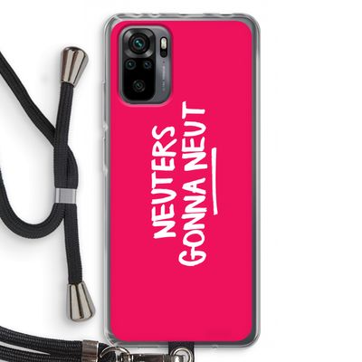 Neuters (roze): Xiaomi Redmi Note 10 Pro Transparant Hoesje met koord