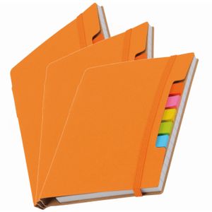 Pakket van 3x stuks schoolschriften/notitieboeken A6 gelinieerd oranje