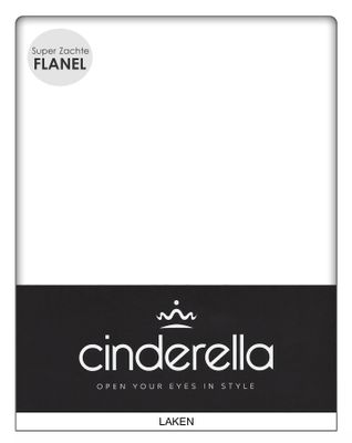 Cinderella Flanellen Lakens Wit-200 x 260 cm