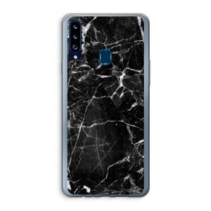 Zwart Marmer 2: Samsung Galaxy A20s Transparant Hoesje