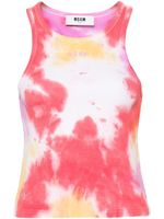 MSGM débardeur nervuré à imprimé tie dye - Rose