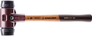 Halder Kunststofhamer | lengte 350 mm hoofd-d. 50 mm | middelhard hout | rubber zwart | 1 stuk - 3002.050 3002.050
