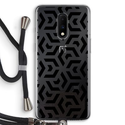 Crazy pattern: OnePlus 7 Transparant Hoesje met koord